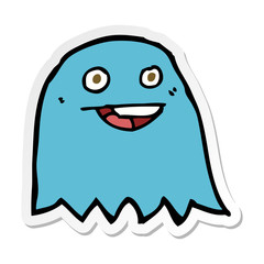 sticker of a cartoon ghost