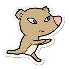 sticker of a cute cartoon bear