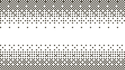 Halftone gradient pattern. Abstract halftone dots background. Monochrome dots pattern. Vector halftone texture. Pop Art, Comic small dots. Banner, strip with space. Template for cover, card, flyer