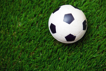 Soccer ball on a grass
