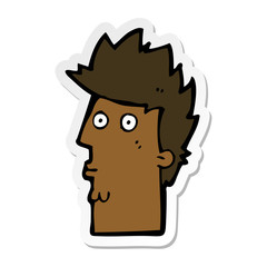 sticker of a cartoon surprised face