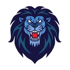 Roaring Lion Head Logo Vector Template Icon