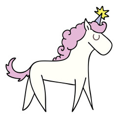 quirky hand drawn cartoon unicorn