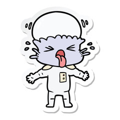 sticker of a weird cartoon alien