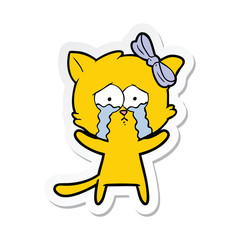 sticker of a cartoon cat