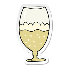 sticker of a cartoon beer in glass