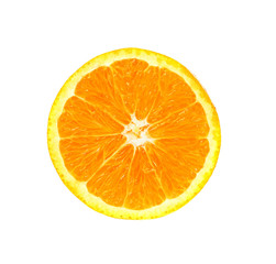 Fototapeta na wymiar Orange fruit half on white background.