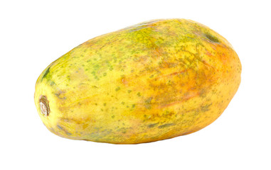 Papaya fruit on white background.