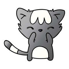 gradient cartoon of cute kawaii cat