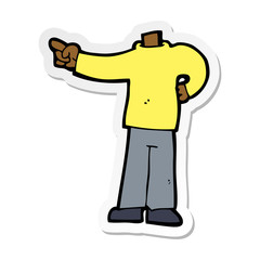 sticker of a cartoon pointing body