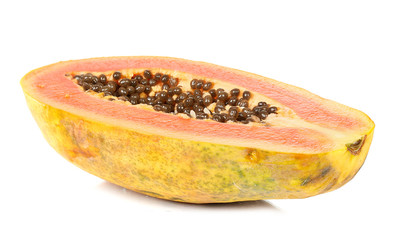 Papaya fruit half.