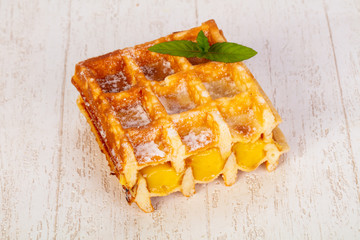 Sweet Waffle with jam