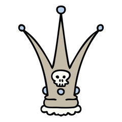 quirky hand drawn cartoon death crown