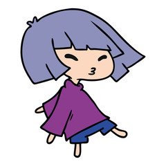 cartoon of a cute kawaii girl
