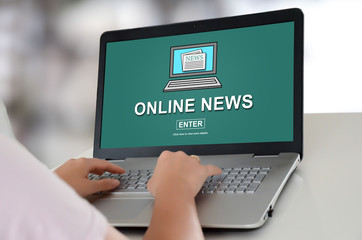 Online news concept on a laptop