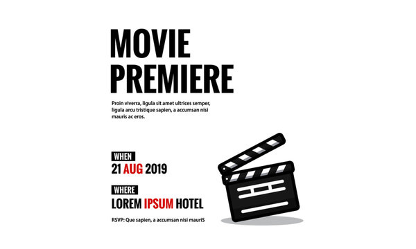 Movie Premiere Ticket Invitation Design With Where And When Details