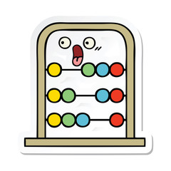 sticker of a cute cartoon abacus