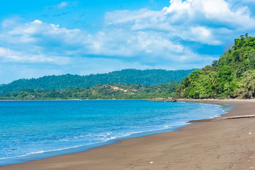 Costa Rica, beach on the Pacific coast, beautiful wild Osa peninsula