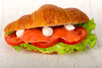 Croissant with salmon