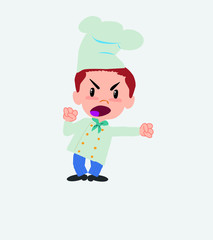 Chef screams very angry.