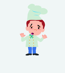 Chef makes a gesture of tired resignation.