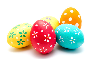 Perfect colorful handmade easter eggs isolated
