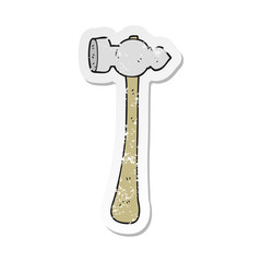 retro distressed sticker of a cartoon hammer