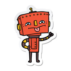 sticker of a cartoon robot