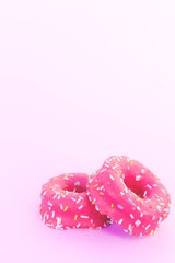 DONUTS ROSA EN FONDO ROSA
