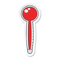 sticker of a cartoon thermometer
