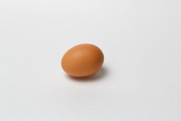 brown egg on white background