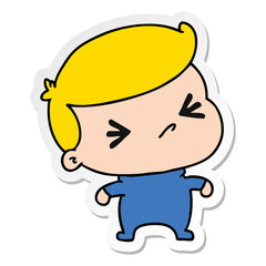 sticker cartoon of a kawaii cute cross baby