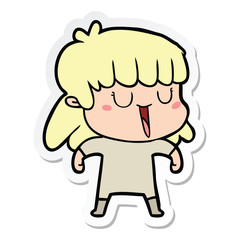 sticker of a cartoon woman