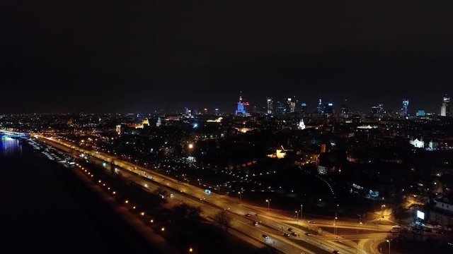 Hyperlapse Warsaw by night