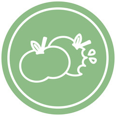 bitten apples circular icon