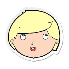 sticker of a cartoon happy face