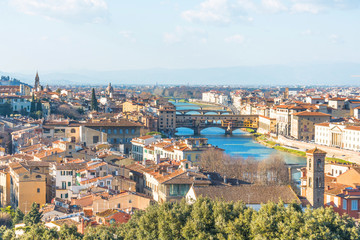 Fototapeta na wymiar The Ponte Vecchio bridge in Florence day, Italy