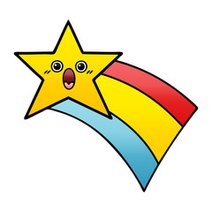 gradient shaded cartoon shooting rainbow star