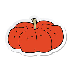sticker of a cartoon pumpkin