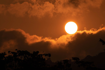 Evening  sunset in clouds