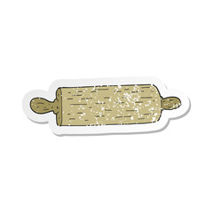 retro distressed sticker of a cartoon rolling pin