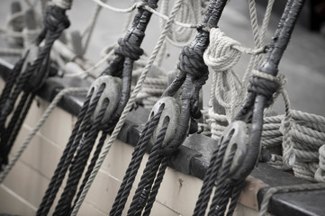 Fototapeta premium detail of the rope of a sailboat