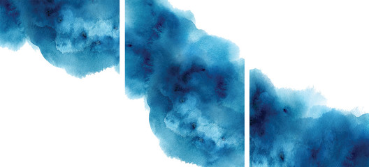 Watercolor abstract aquamarine, background, watercolour blue texture Vector illustration