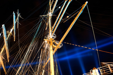  Detail of the mast of a sailing ship