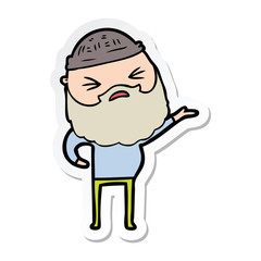sticker of a cartoon man with beard