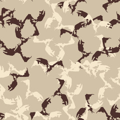 Urban UFO camouflage of various shades of beige and brown colors