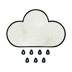 retro grunge texture cartoon rain cloud