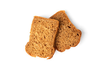 Rye bread isolated on white background.