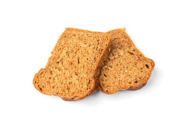 Rye bread isolated on white background.