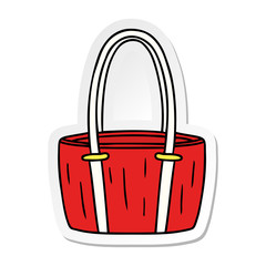 sticker cartoon doodle of a red big bag